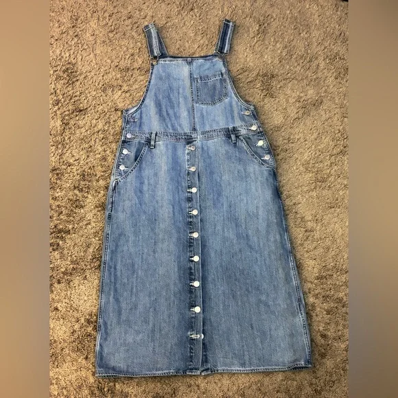 LEVI’S BLUE JEAN LONG SKIRT OVERALLS, size L - Picture 13 of 13